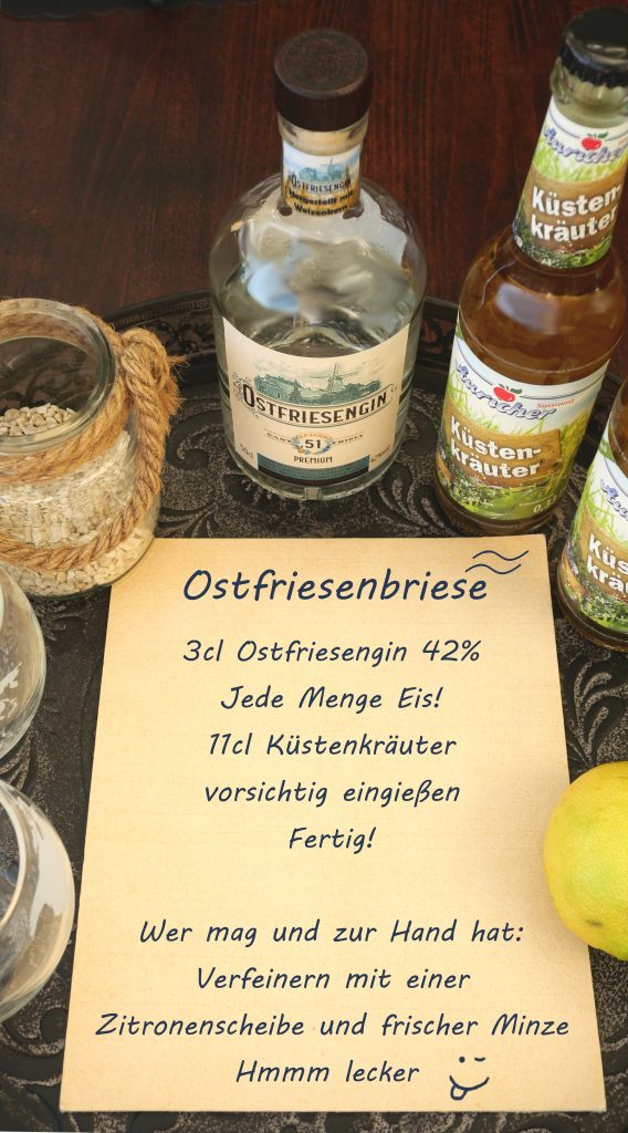 Ostfriesenbrise Cocktail Rezept
Ostfriesengin + Küstenkräuter